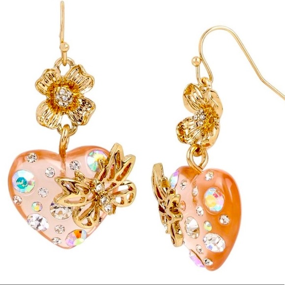 Betsey Johnson Jewelry - New Betsey Johnson ❤️ With 🦋& 💐Drop Earrings